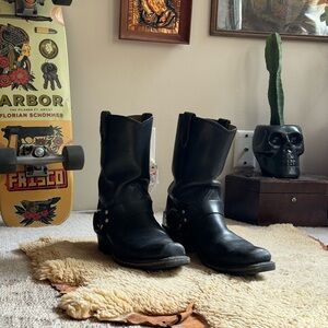 SOLD Durango Black Leather Harness Moto Boot